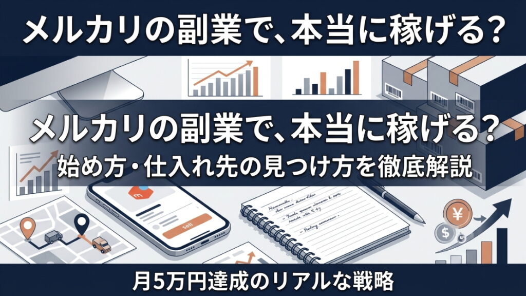 メルカリ副業は本当に稼げる？2026年最新データで見る始め方・仕入れ先・月5万円達成のリアル