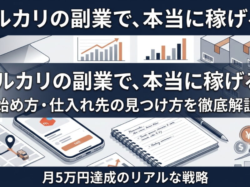 メルカリ副業は本当に稼げる？2026年最新データで見る始め方・仕入れ先・月5万円達成のリアル